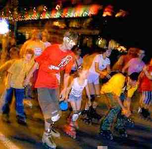 blindfold rollerblading in Moscow